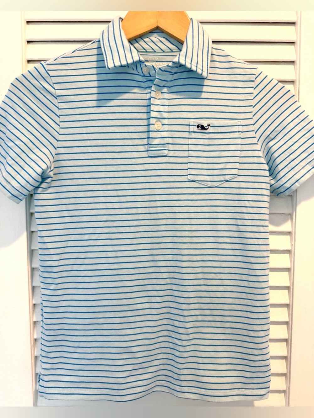 Vineyard Vines Polo striped Blue Boys 8-10